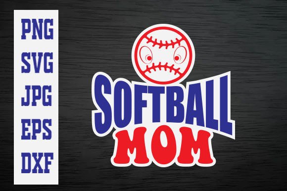 Softball Mom Sticker Design: Graphics for T-Shirt Designs